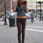hipster black girl in skinny jeans