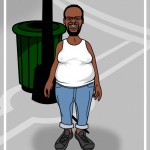 homeless man cartoon