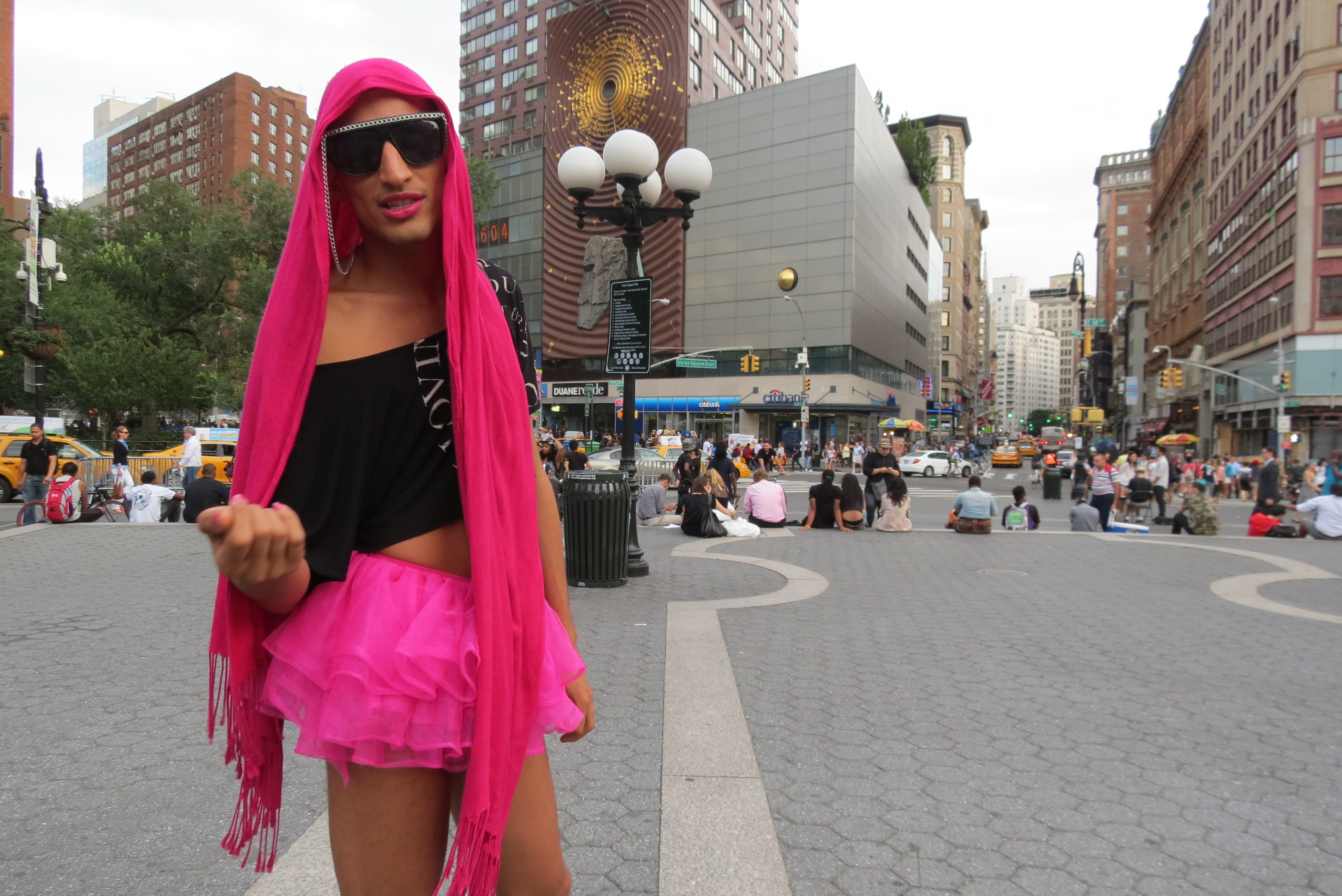 Gay Pride in pink tutu