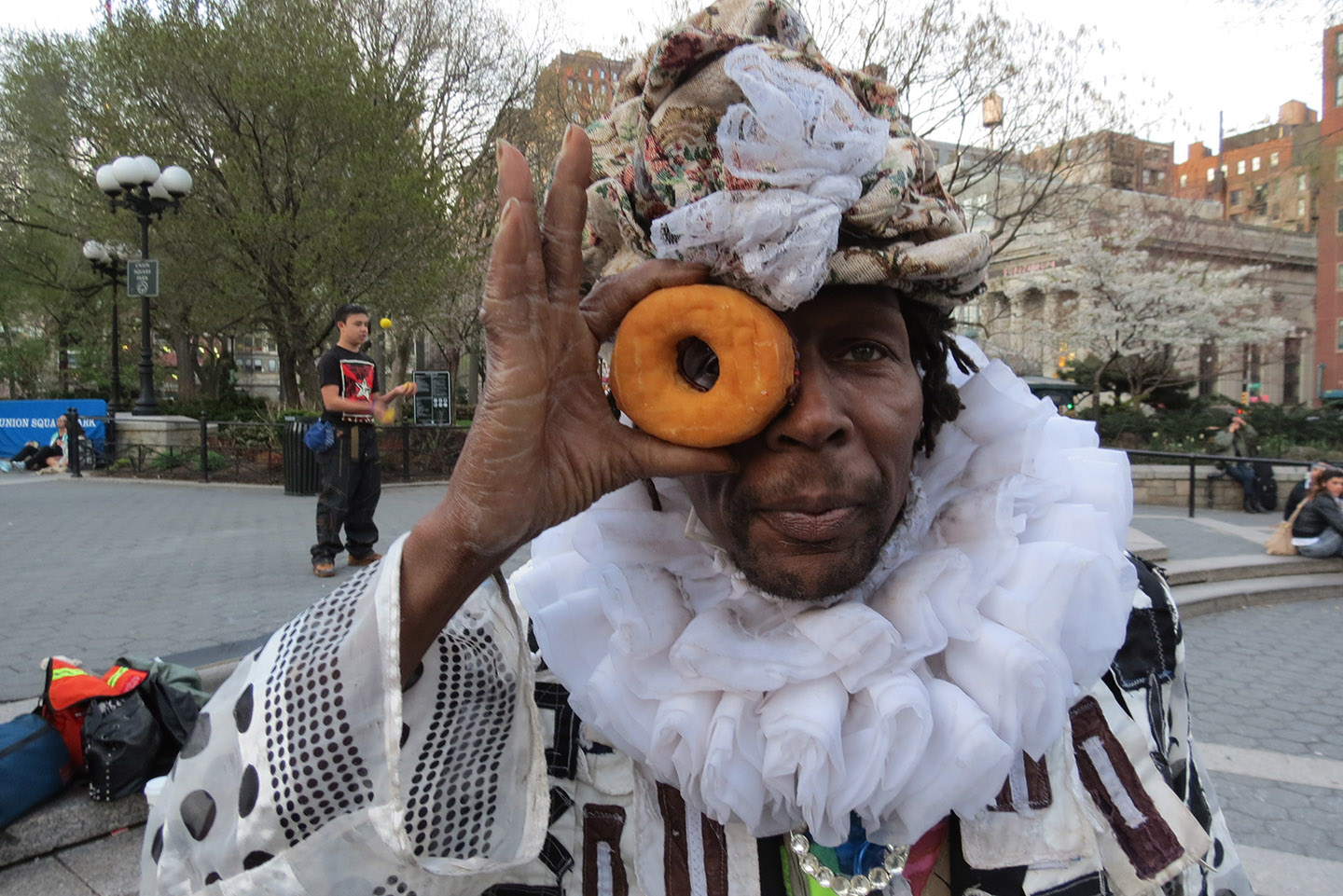 Wendell with a donut