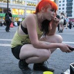 punk girl with orange hair