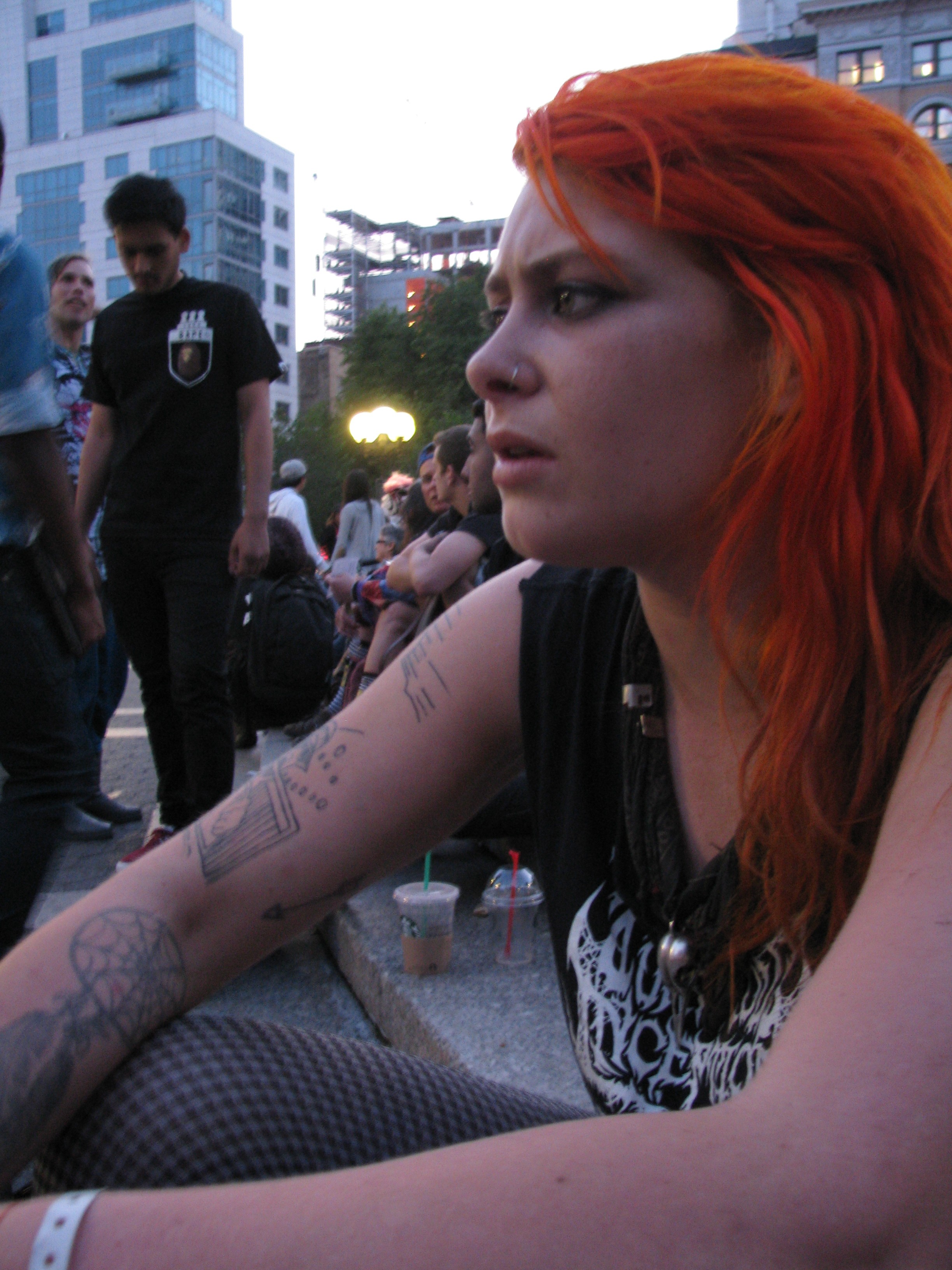 punk rock girl with orange hair