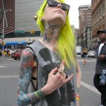 punk girl with yellow hair