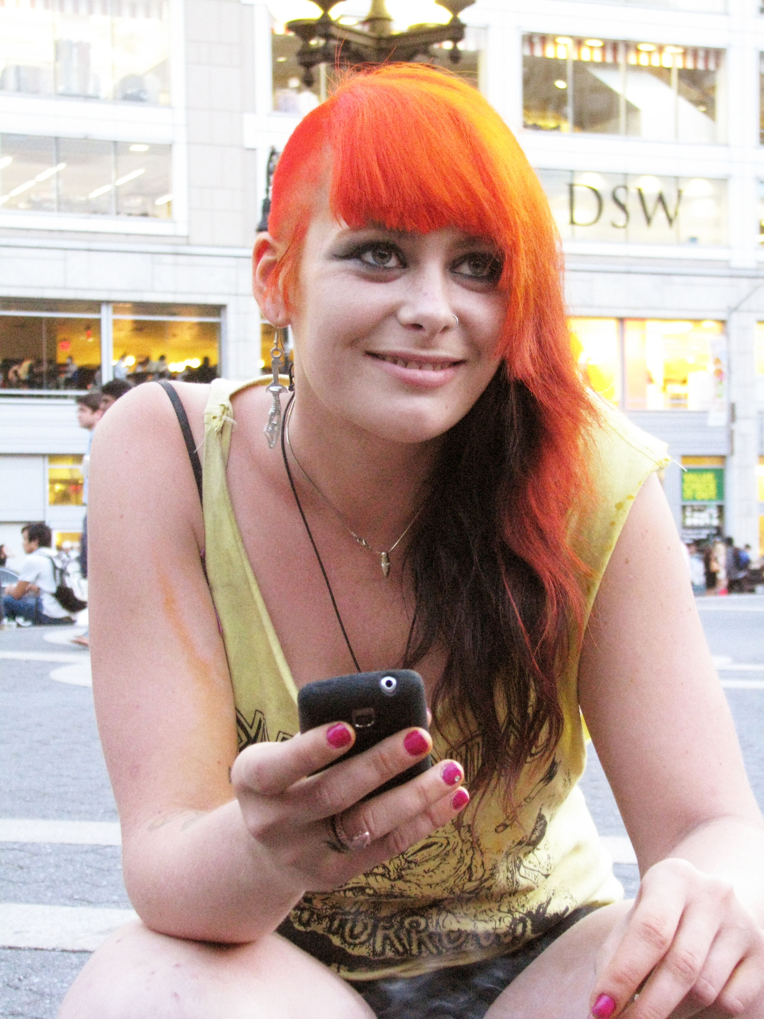 cute punk girl with orange hair