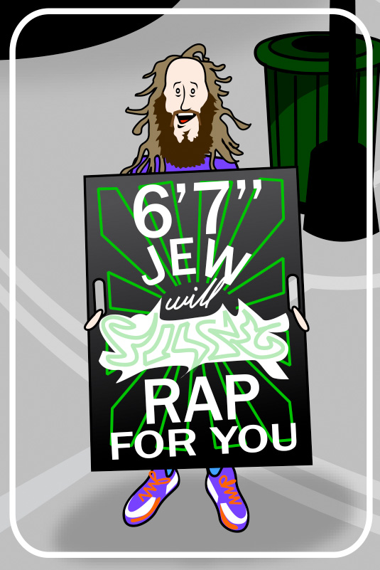 cartoon of 6' 7" Jew