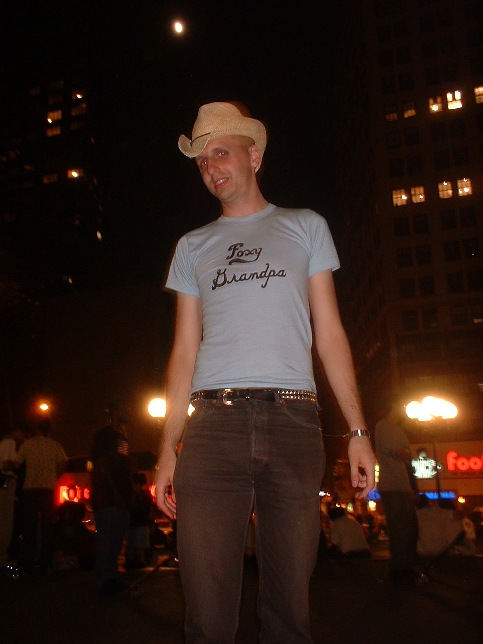 Normal Bob in Foxy Grandpa shirt and cowboy hat
