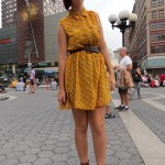 punk scene girl in yellow dress