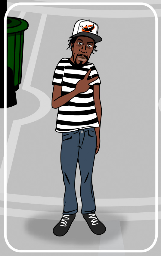 black gang member cartoon