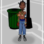 homeless black man cartoon