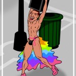 cartoon of happy gay man