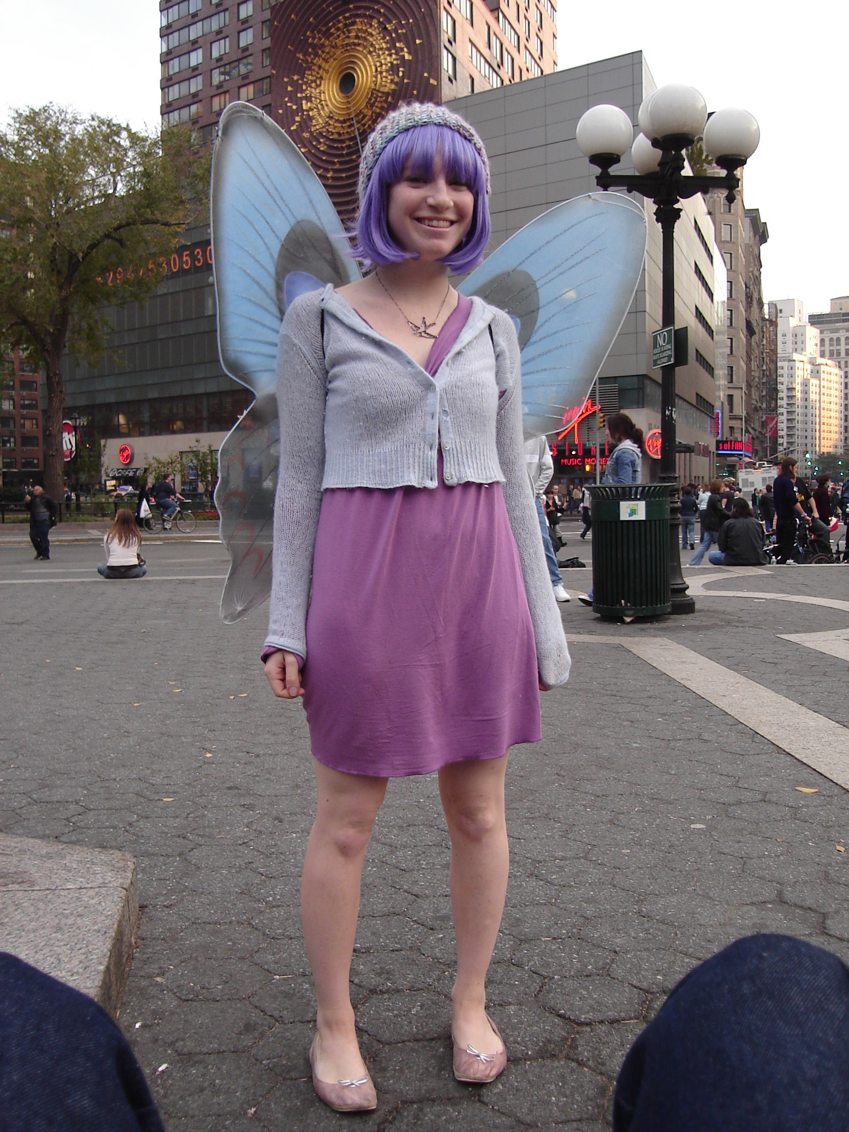 girl dressed as purple fairy