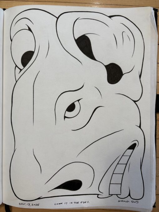 Pen and ink face