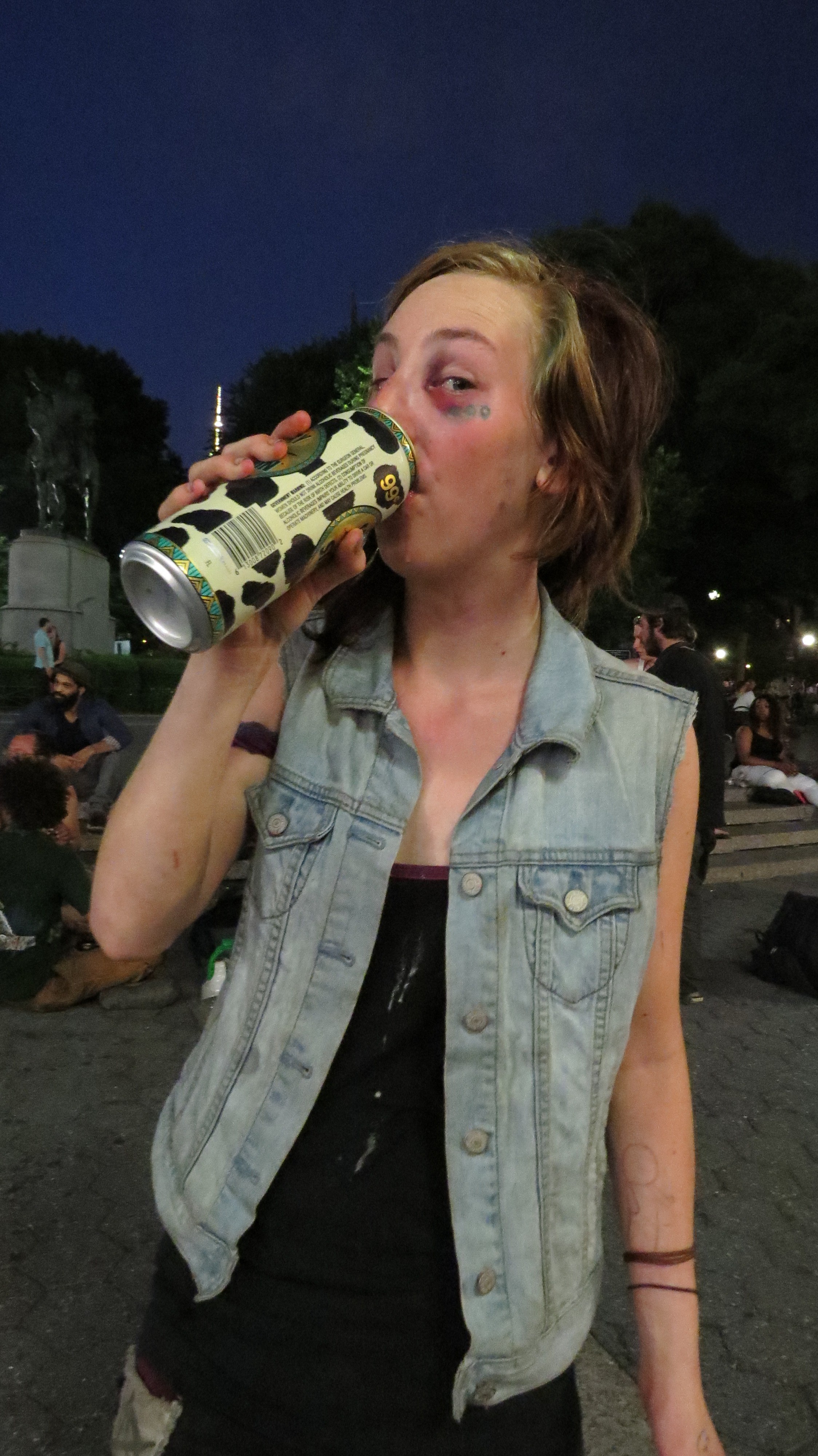 crusty girl with beer