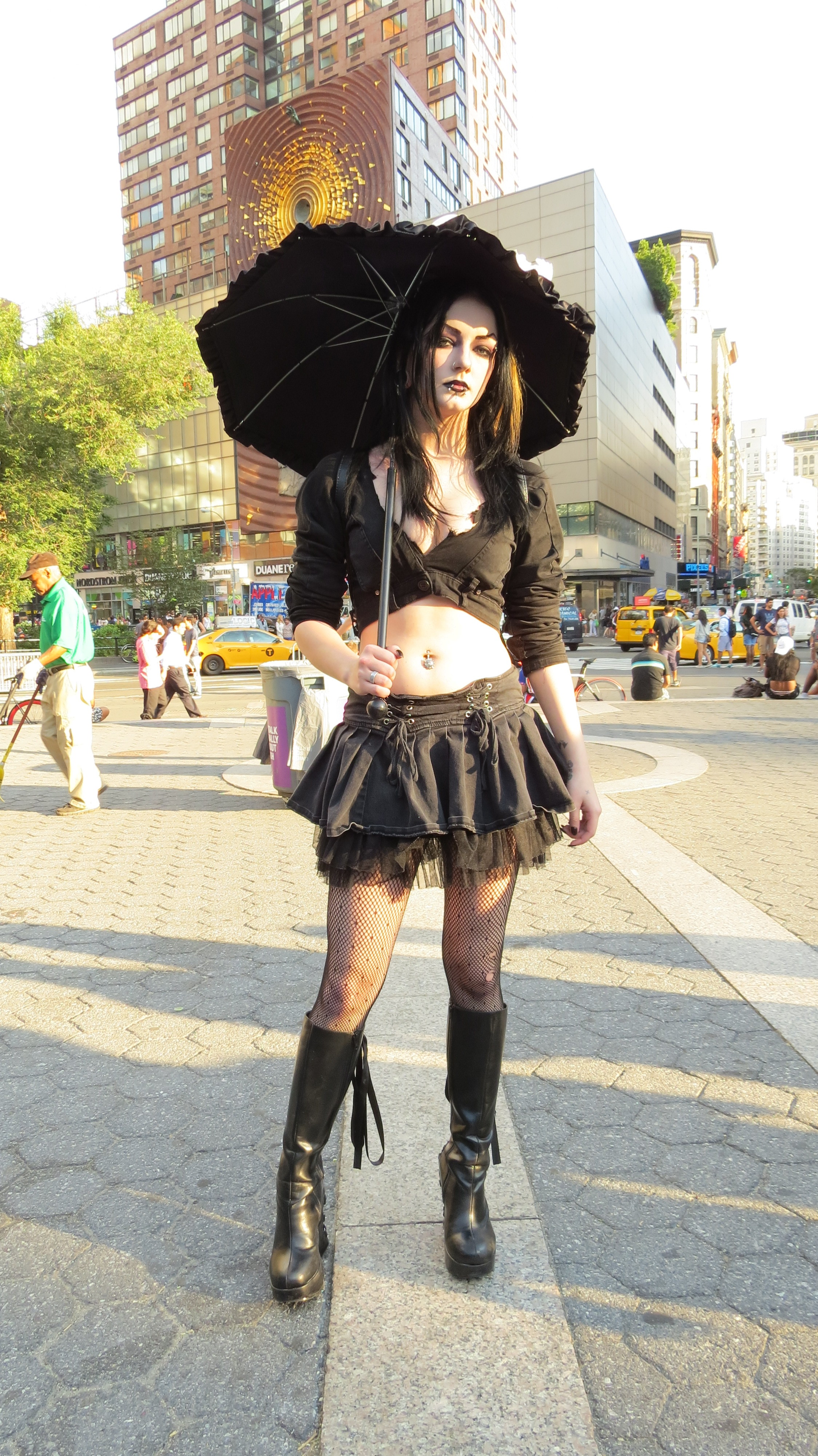 goth girl with umbrella