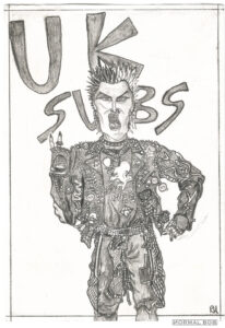 The UK SUBS '88 Drawn the day I sat in a coffee shop with drugs tied to my ankle.