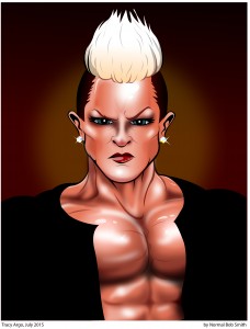 portrait of muscular punk woman
